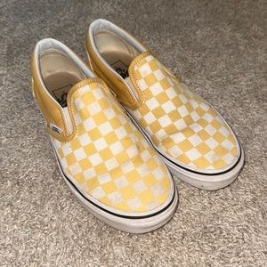 Yellow Checkered Vans| size 7